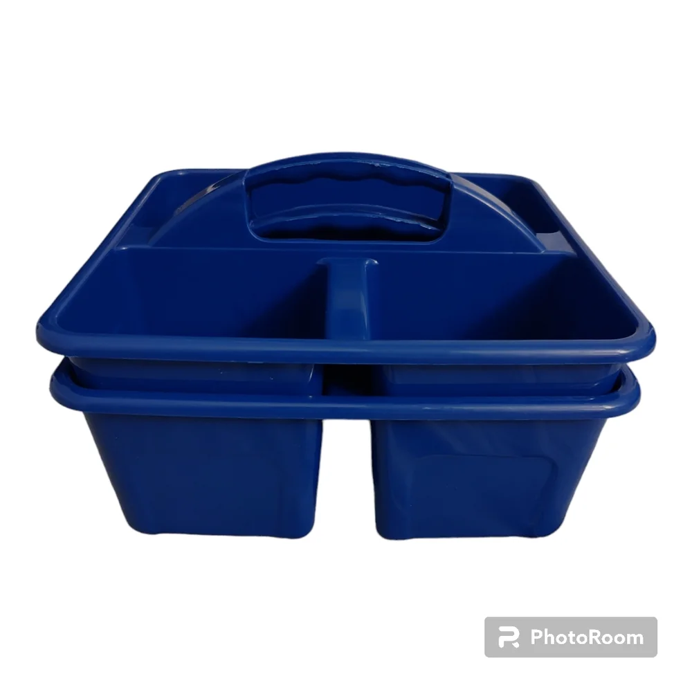 Bundle 2 Blue Storage Caddy Utility Cleaning Sorting Classroom Supplies Caddies